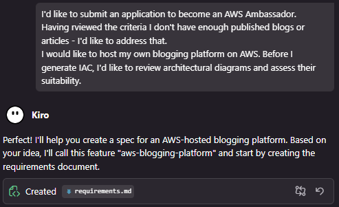 Kiro, make me a blog.